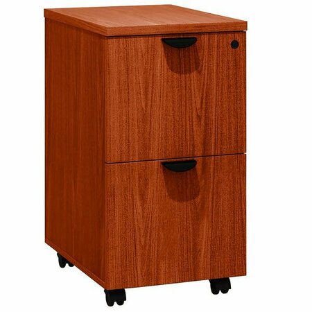 BOSS N149-C Cherry Laminate Mobile Pedestal Letter File Cabinet with 2 File Drawers 197N149C